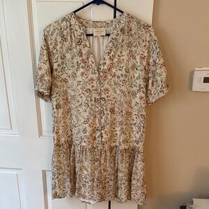 Sezane Lenitta dress Cream Floral Mini Dress